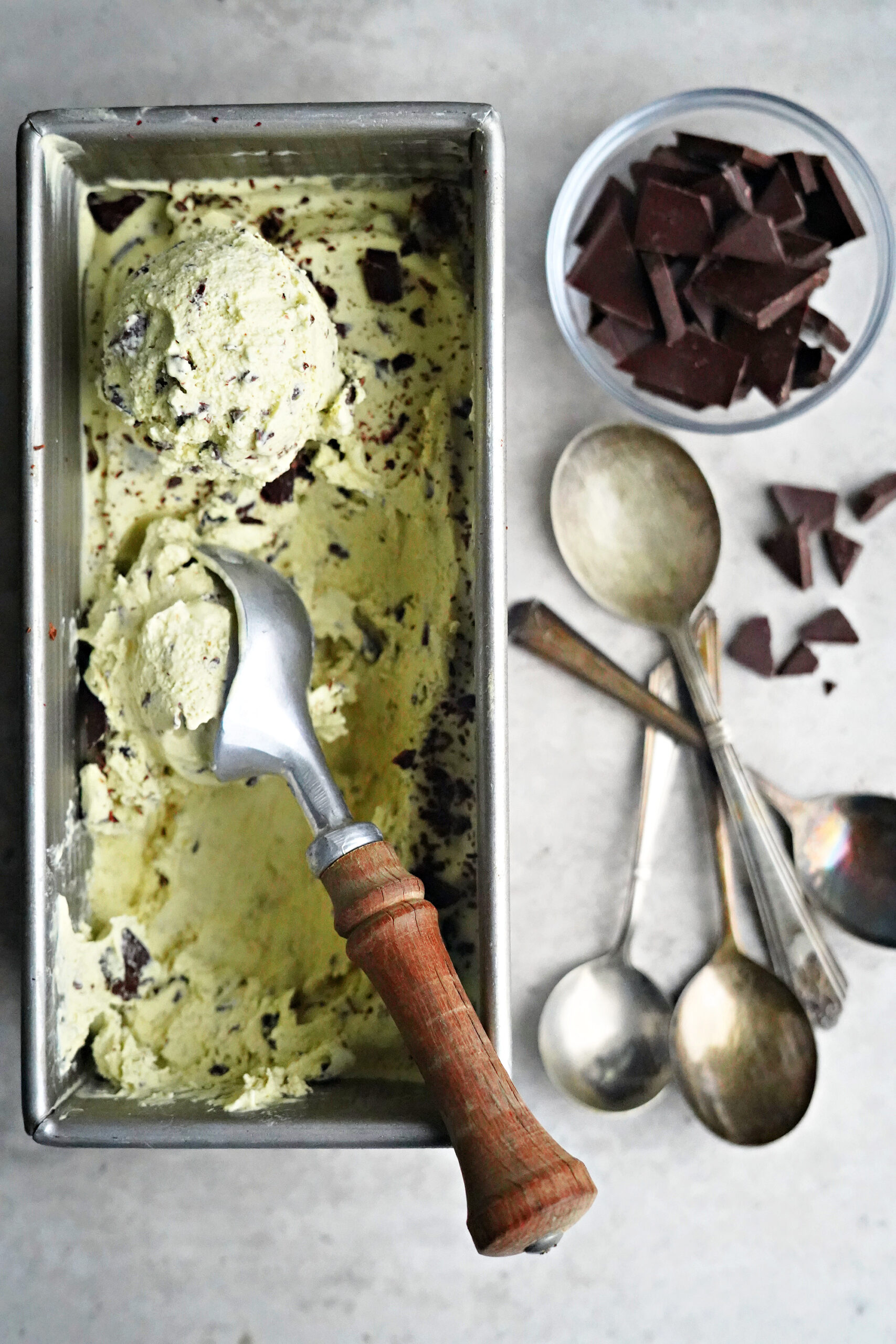 Homemade Mint Chocolate Chip Ice Cream