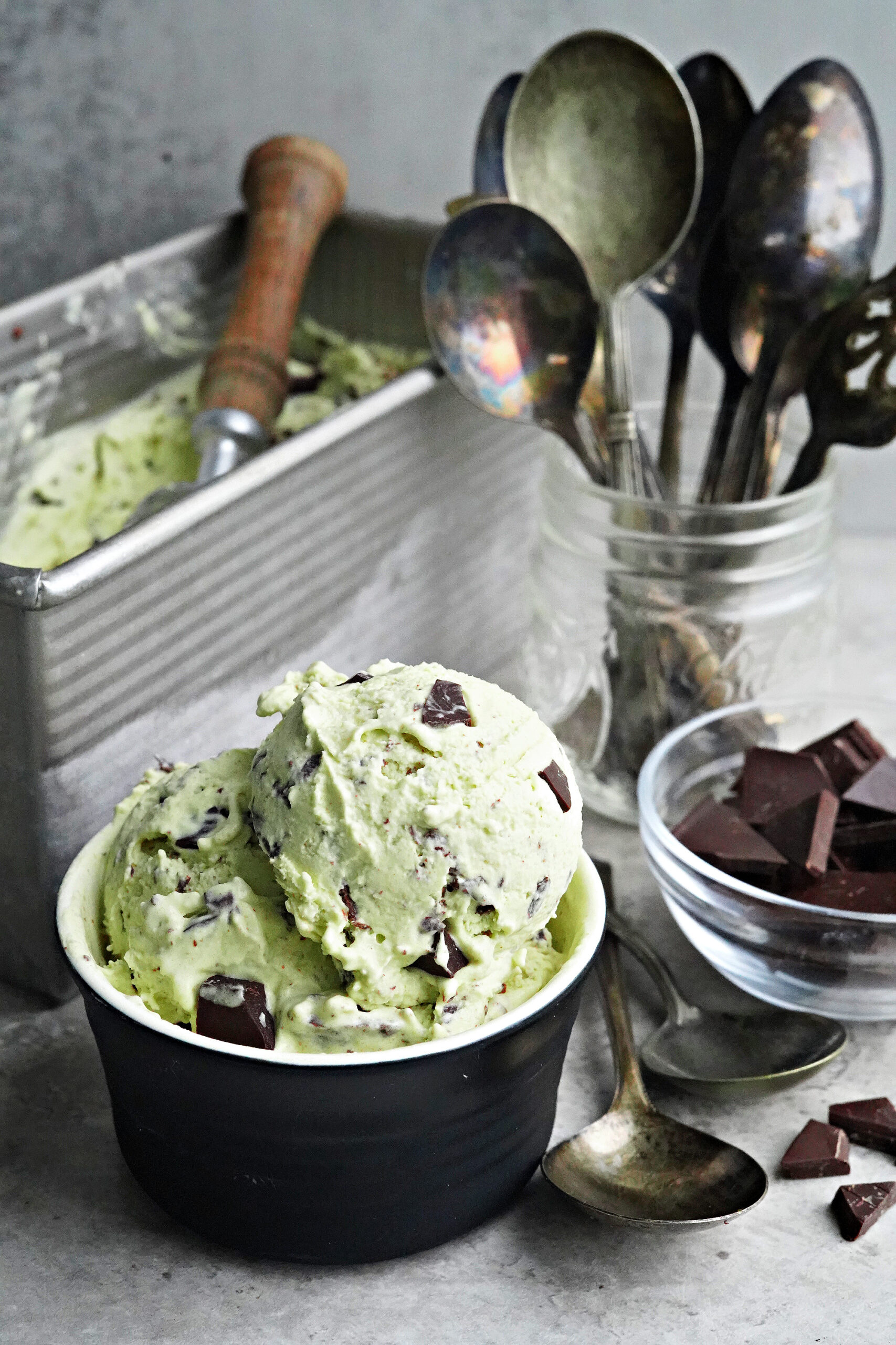 Homemade Mint Chocolate Chip Ice Cream