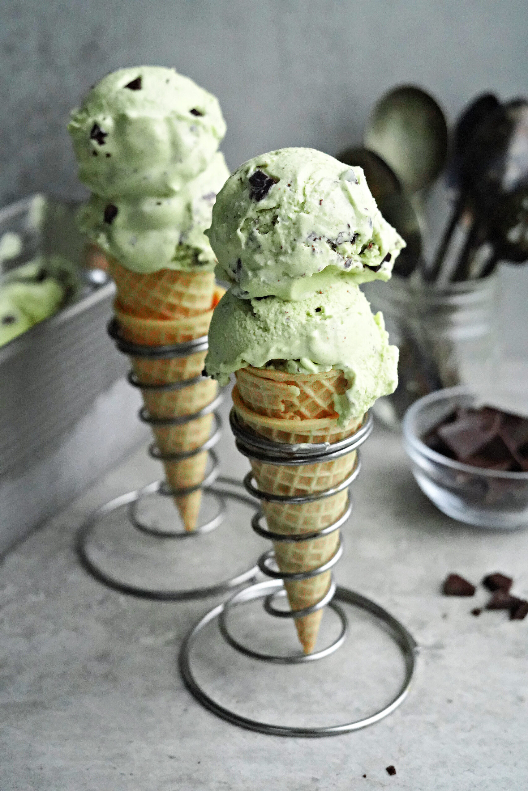 Homemade Mint Chocolate Chip Ice Cream