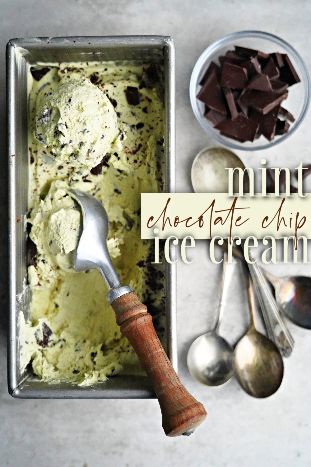 Homemade Mint Chocolate Chip Ice Cream