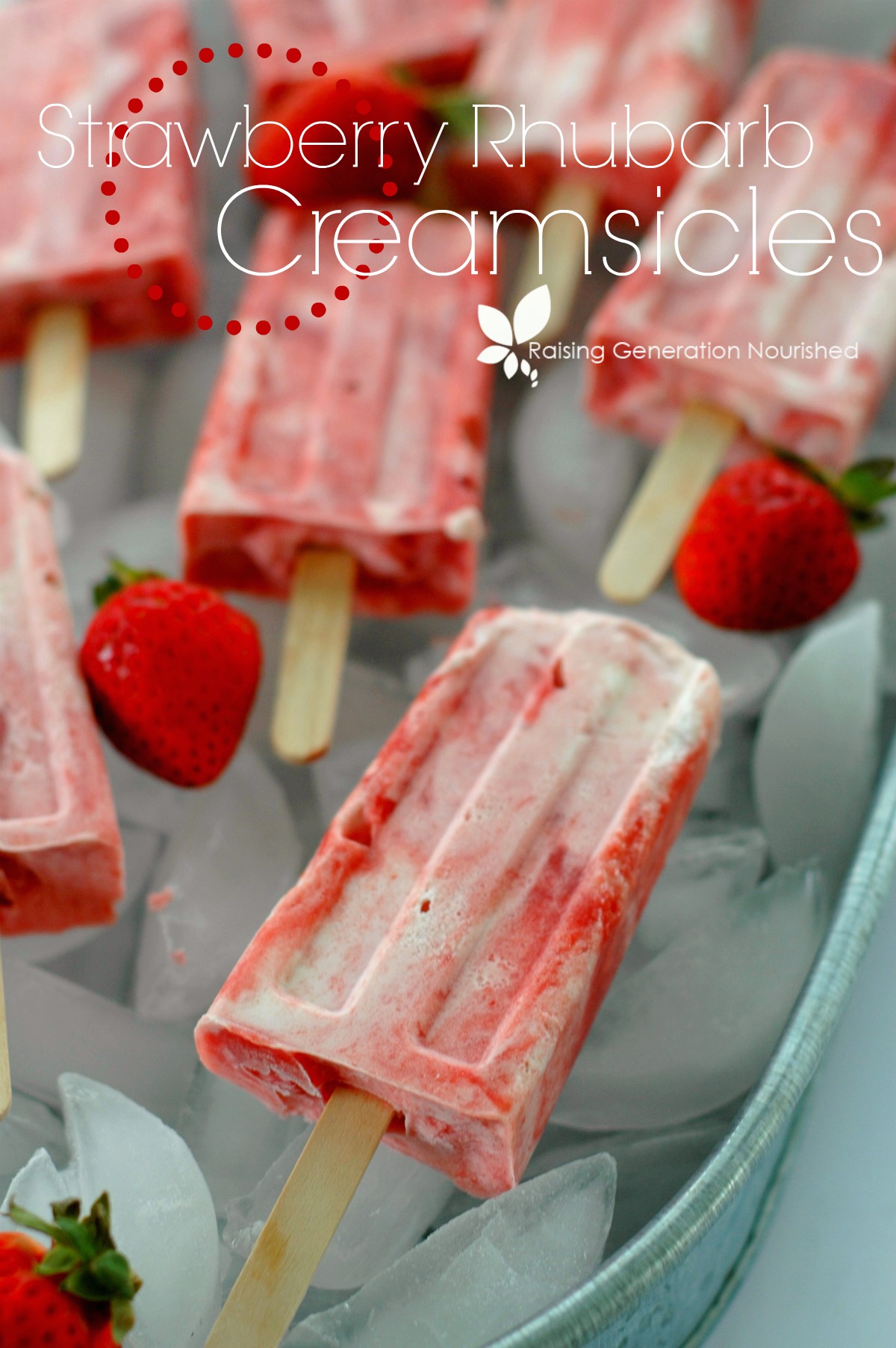 Strawberry Rhubarb Creamsicles