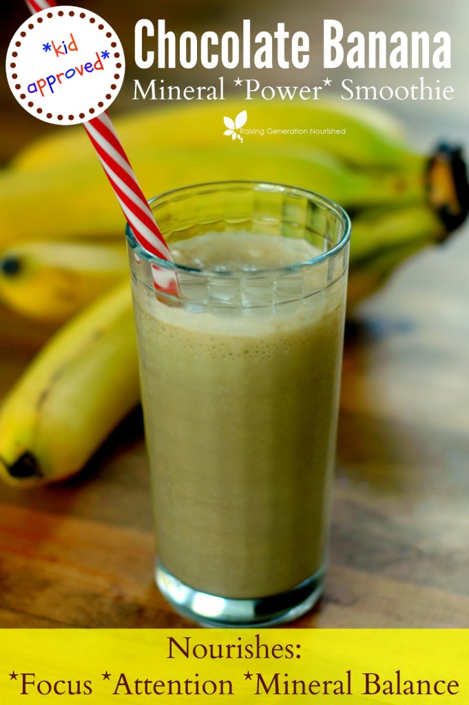 Chocolate Banana Power Smoothie Created To Promote Focus, Attention, & Mineral Balancing in Children!