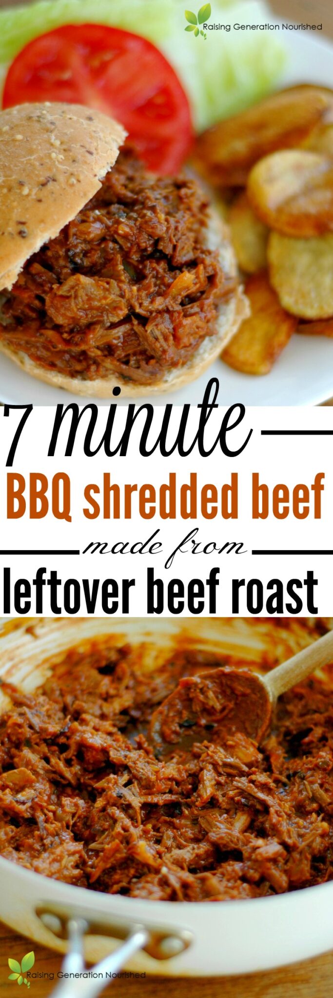 7 Minute BBQ Shredded Beef Made From Leftover Beef Roast - Raising ...