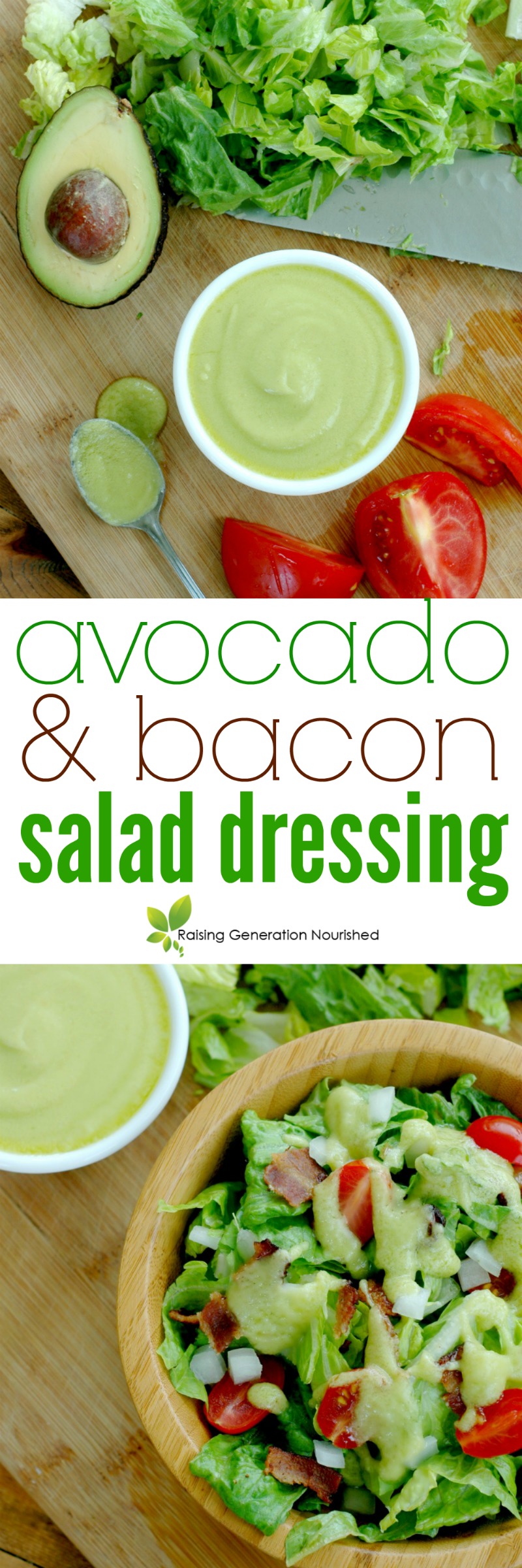 Paleo Avocado & Bacon Salad Dressing :: Nourishing friendly fats, a big amazing flavor, and prepped in just 5 minutes! Your lunchtime salad has never been faster, healthier, or tastier!