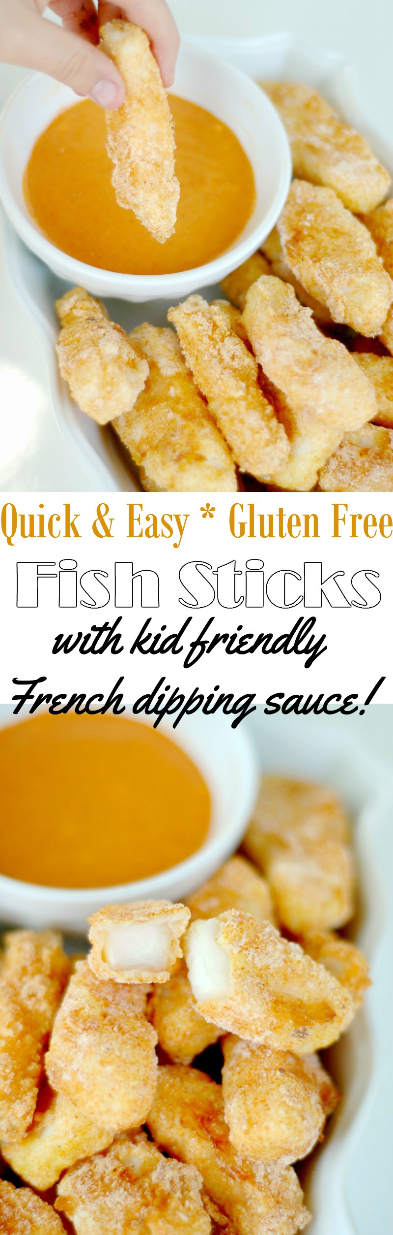 Quick & Easy Gluten Free Fish Sticks with Kid Friendly French Dipping Sauce :: The ultimate kid friendly fish prep! Crispy, flavorful, and gluten free!