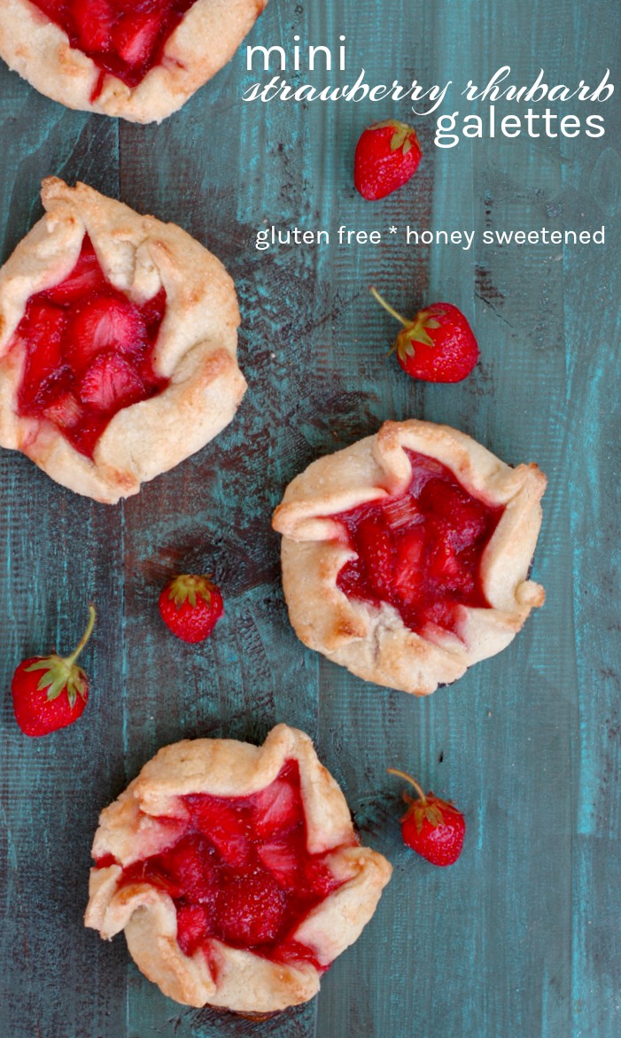 Strawberry Rhubarb Mini Galettes :: Simple Prep, Gluten Free, & Honey Sweetened!