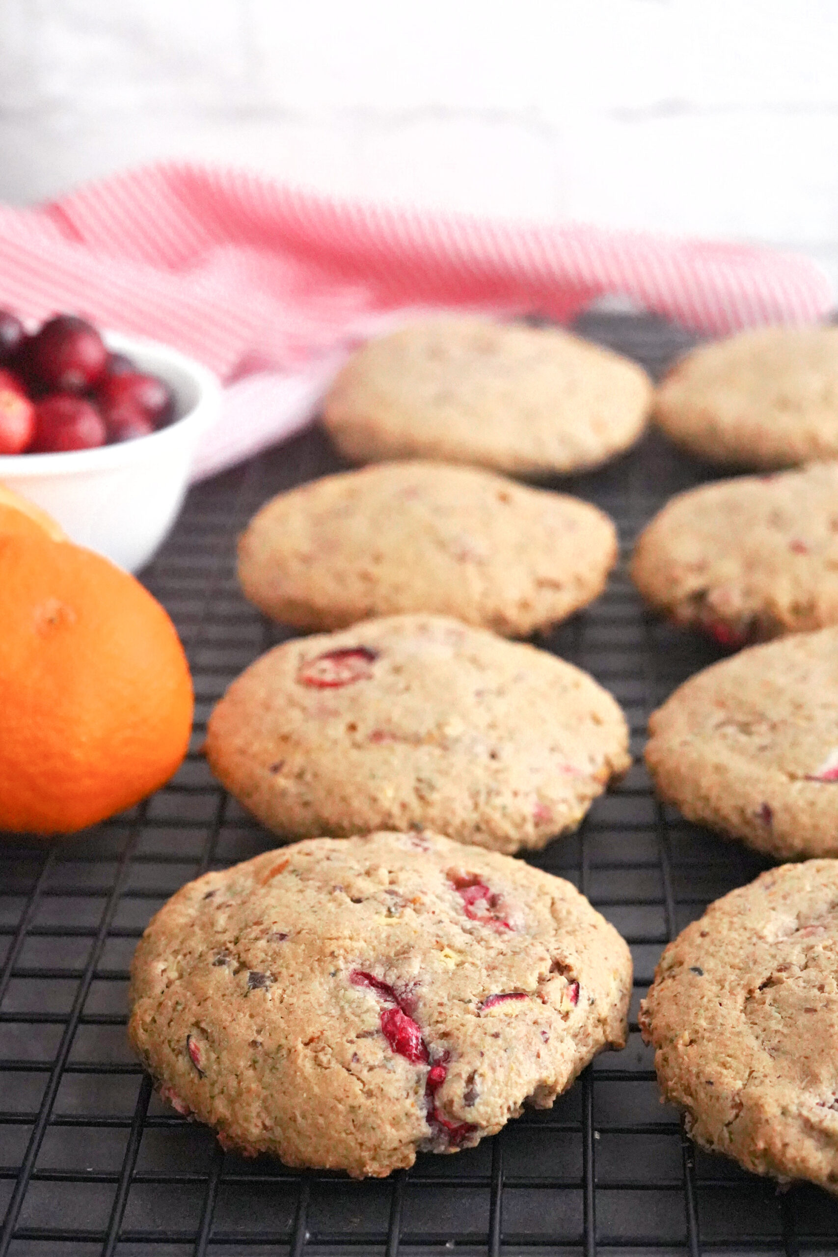 Blender Batter Date Sweetened Cranberry Breakfast Cookies