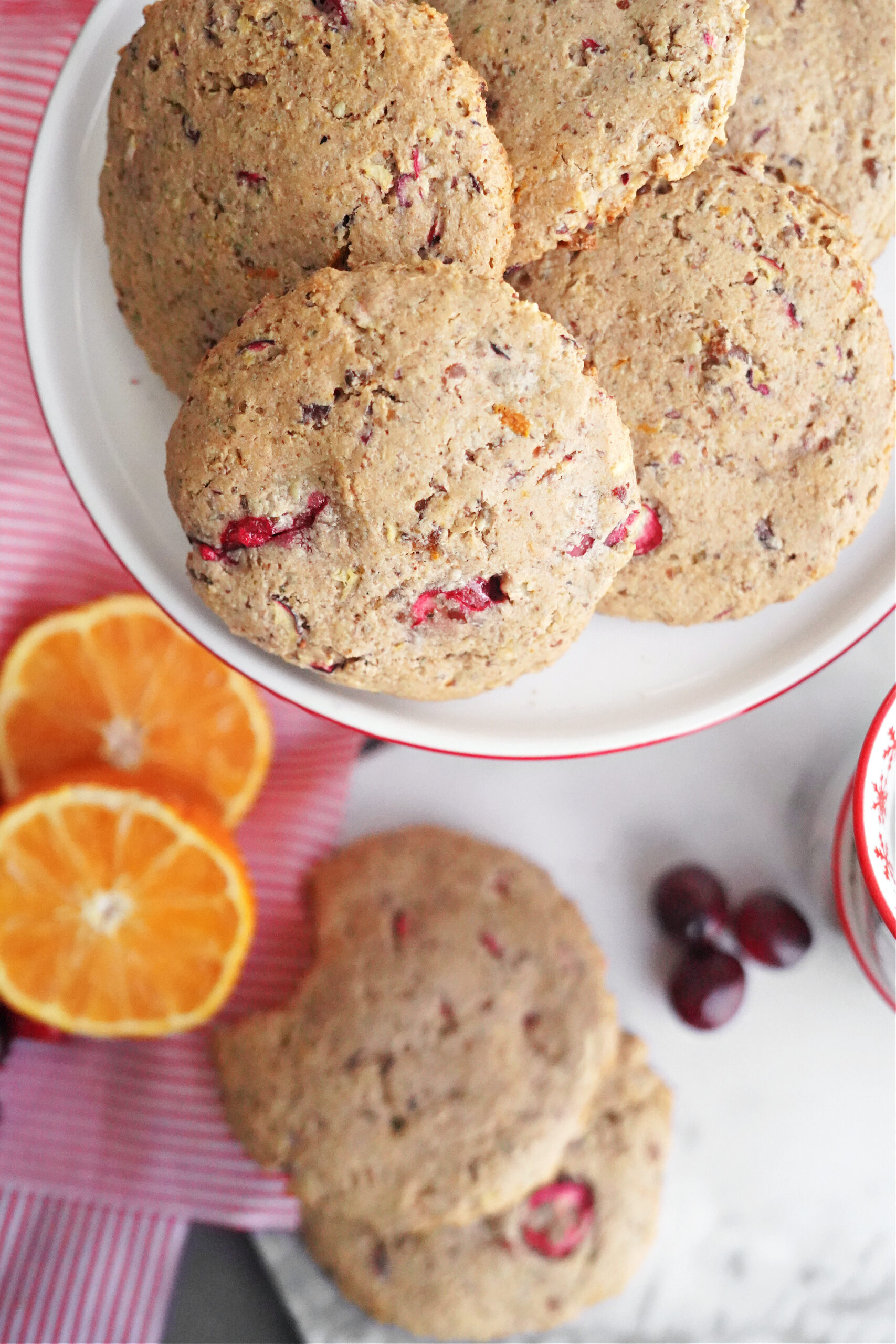 Blender Batter Date Sweetened Cranberry Breakfast Cookies