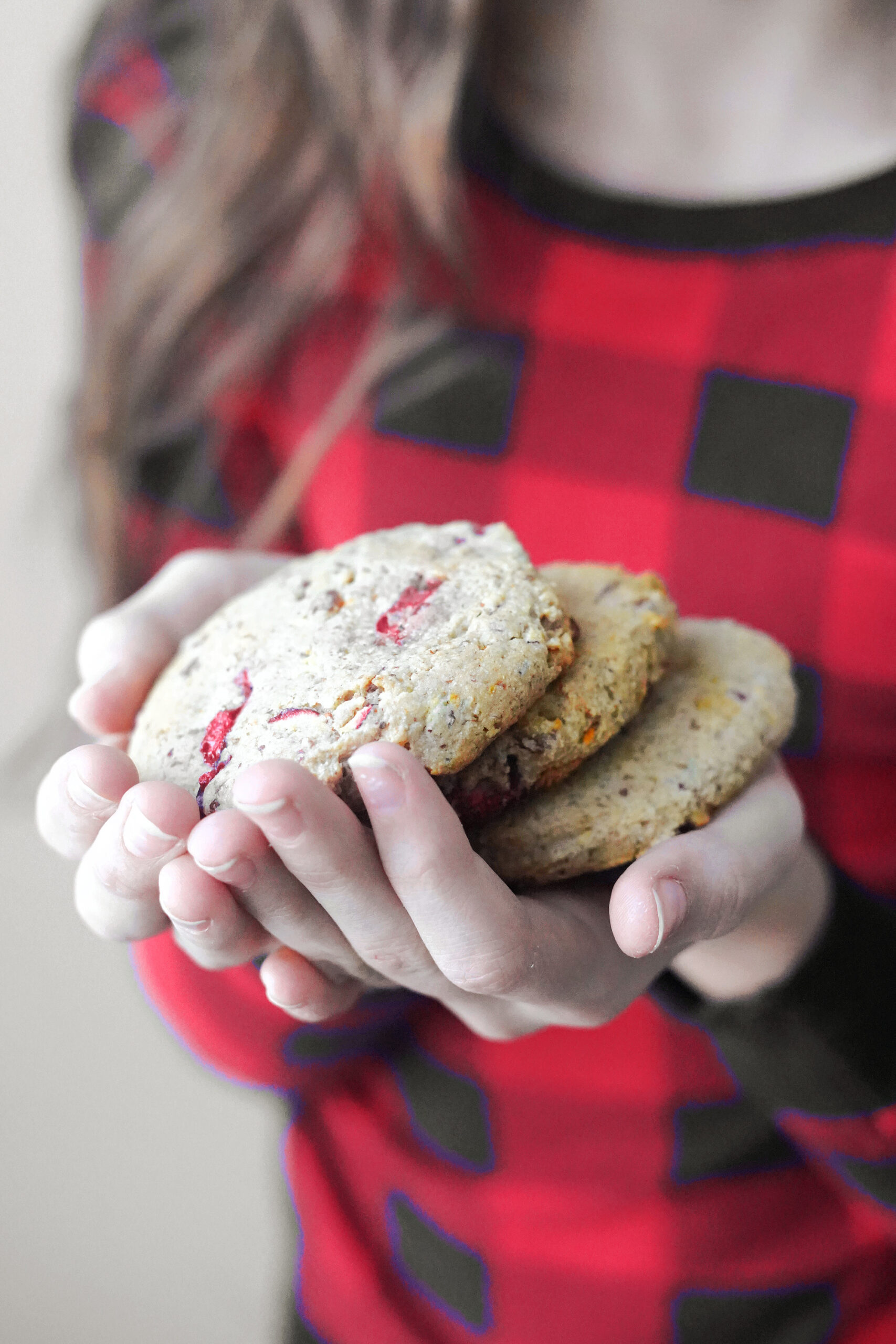 Blender Batter Date Sweetened Cranberry Breakfast Cookies