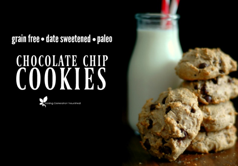 Grain Free Chocolate Chip Cookies :: Date Sweetened & Paleo Friendly!