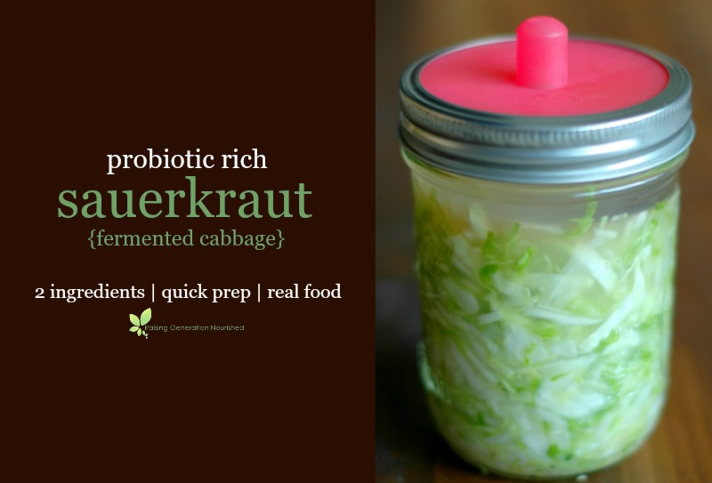Probiotic Rich Sauerkraut {Fermented Cabbage} :: 2 Ingredients, Quick Prep, Real Food!