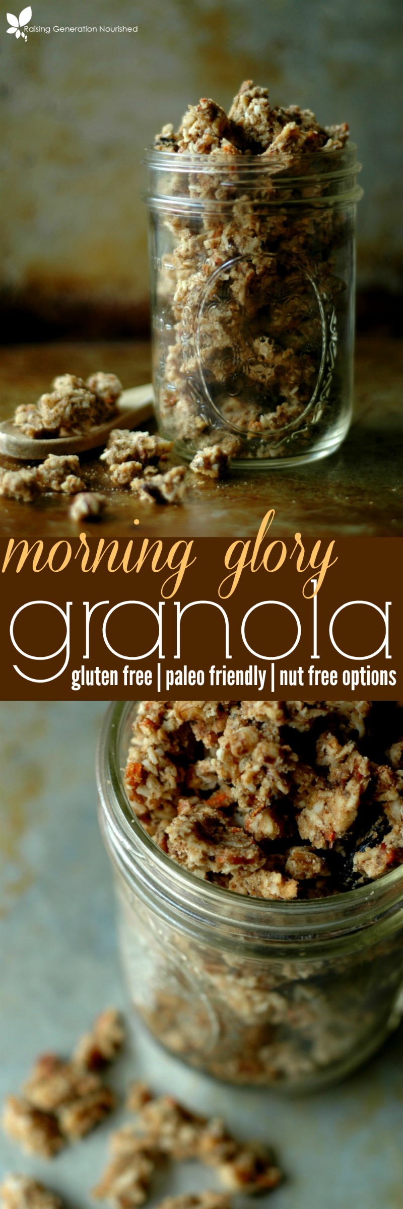 Gluten Free Morning Glory Granola :: Paleo Friendly & Refined Sugar Free!