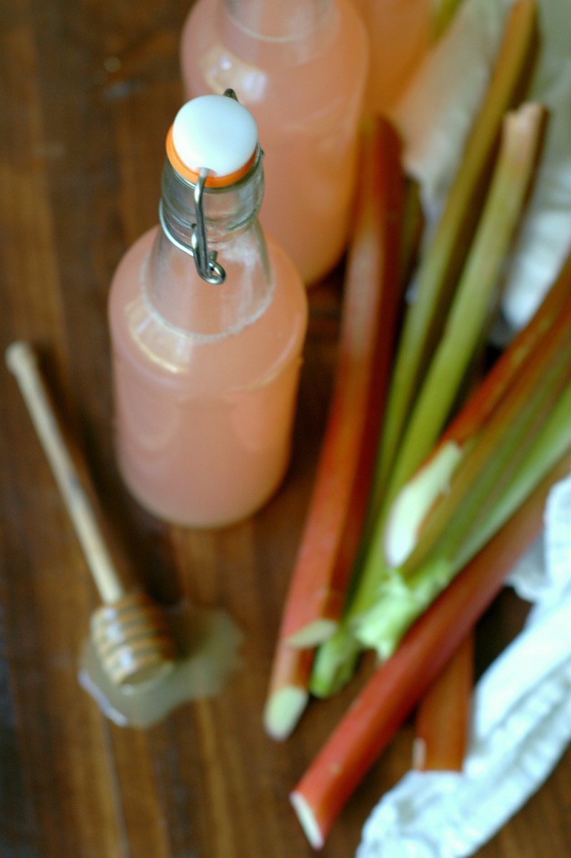 Honey Rhubarb Water Kefir Soda :: A naturally probiotic rich fizzy, fun drink for the whole family!
