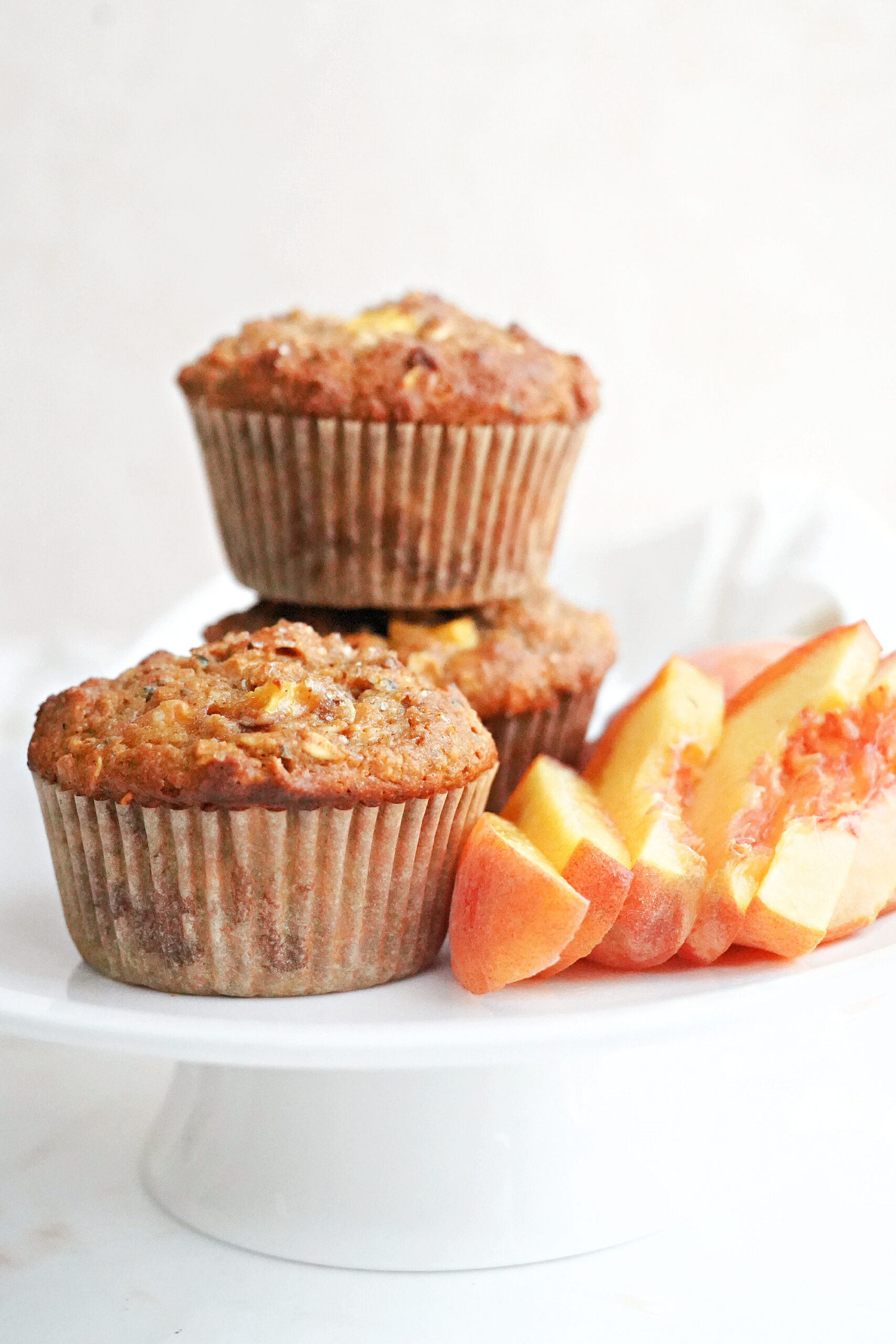Peaches and Cream Oatmeal Muffins