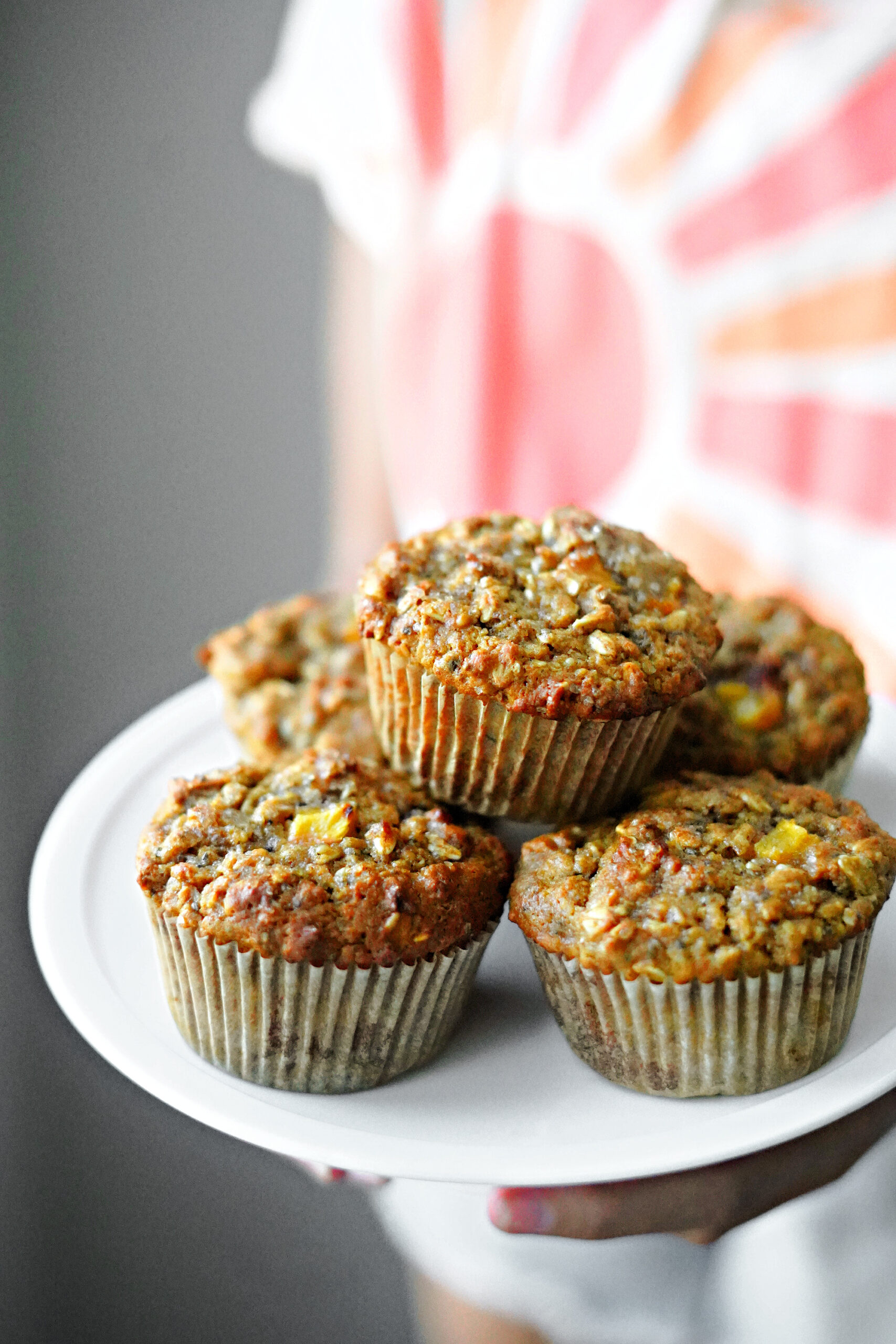 Peaches and Cream Oatmeal Muffins