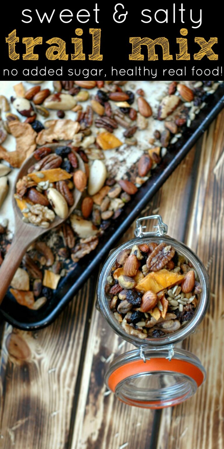 Healthy Salty and Sweet Trail Mix :: No added sugar! - Raising ...