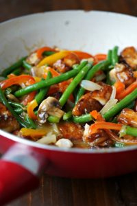 Gluten Free Asian Stir Fry with Crispy Fish