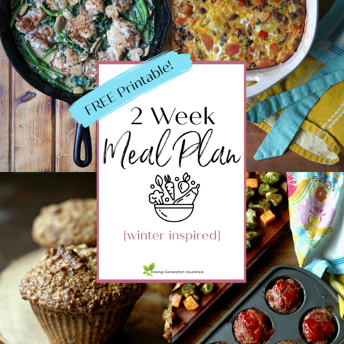 Raising Generation Nourished 2 Week Meal Plan {Winter Inspired Part 1}