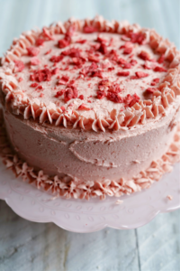Vanilla Cake With *The* Best Strawberry Frosting! :: Gluten Free, Dairy Free, Nut Free, Naturally Flavored, & Naturally Dyed!