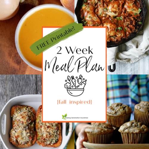 Nourishing 2 Week Meal Plan {Fall Inspired Part 1}