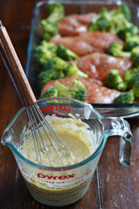 One Pan Creamy Baked Chicken and Broccoli
