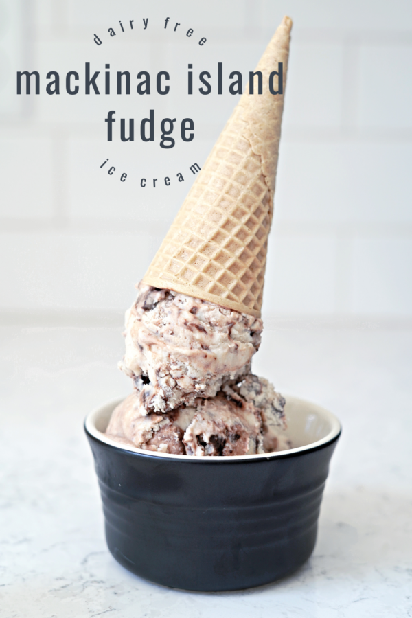 Homemade Dairy Free Mackinac Island Fudge Ice Cream Raising