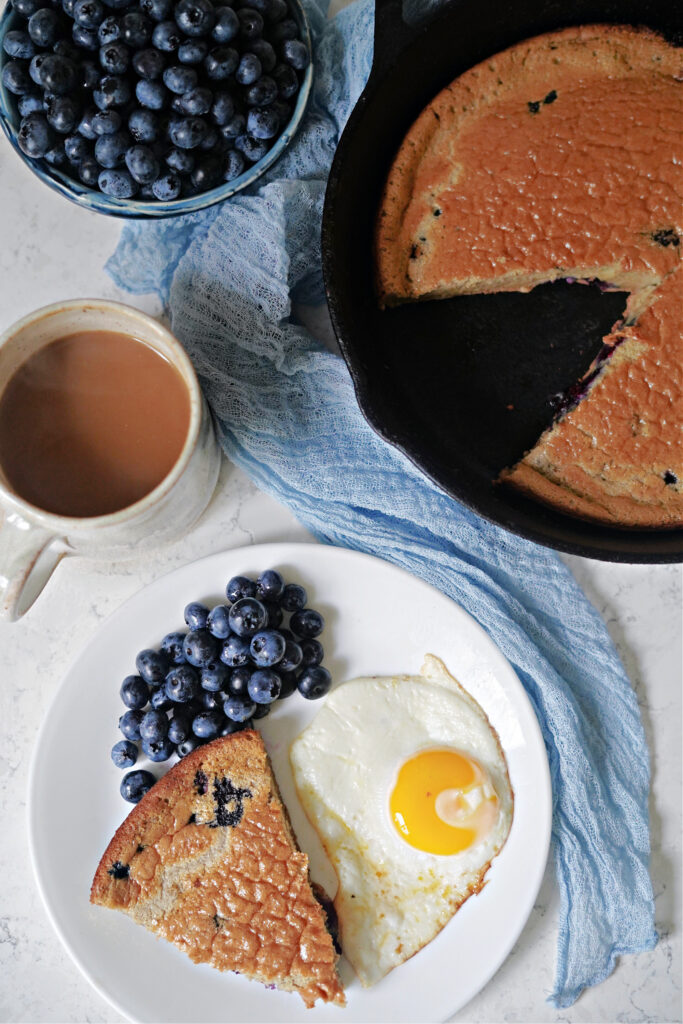 Healthy Blueberry Skillet Pancake 