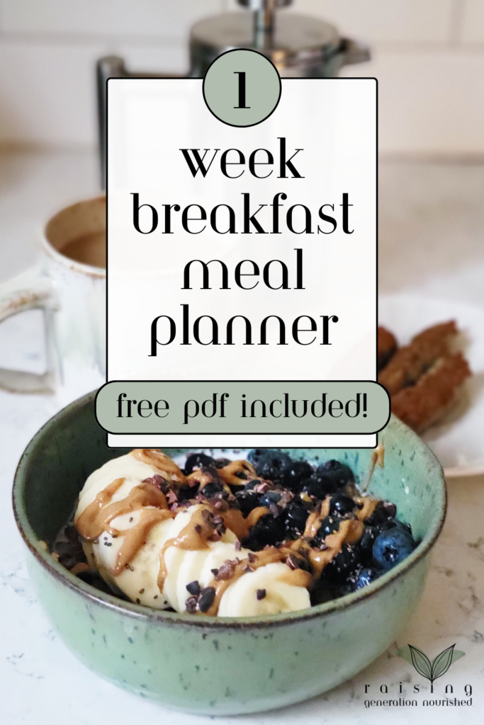The Breakfast Meal Planner from Raising Generation Nourished