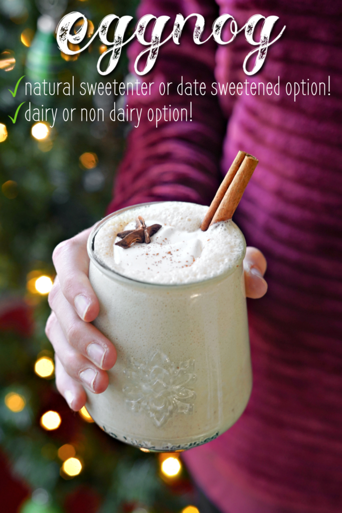 Simple & Quick Eggnog :: Dairy Free Option & Date Sweetened or with Natural Sweetners!