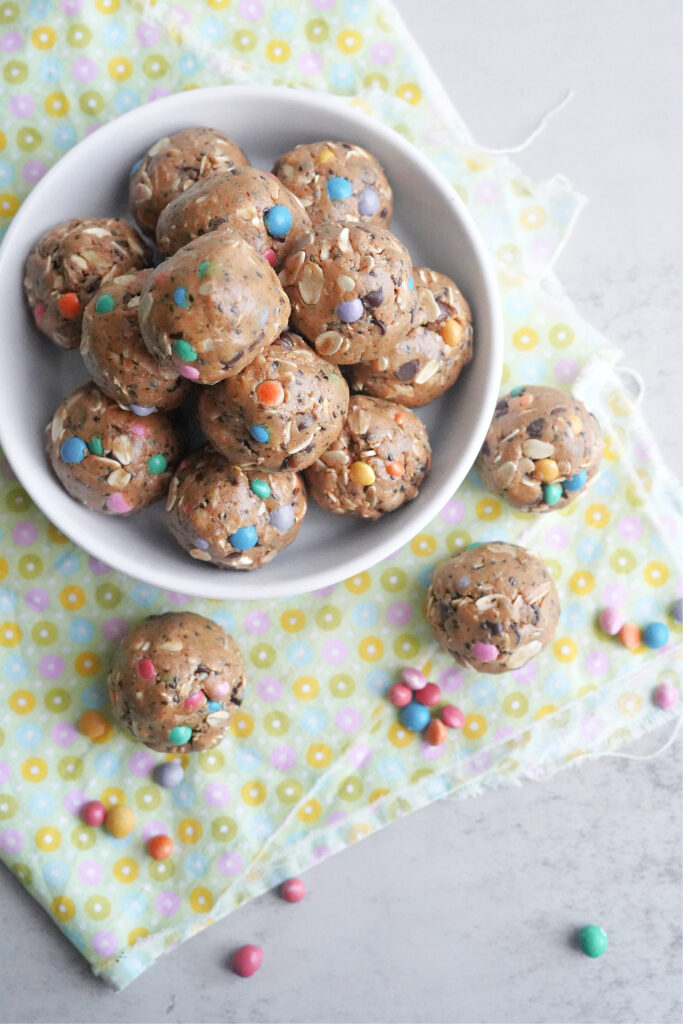 Naturally Dyed Monster Cookie Energy Bites!