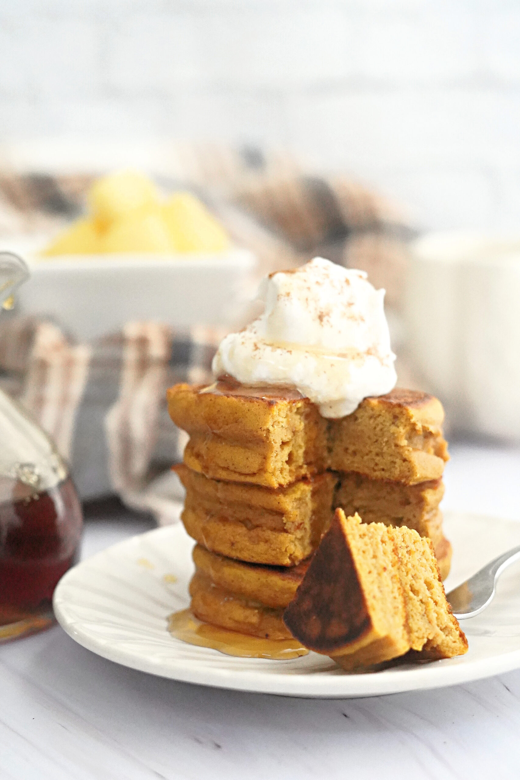 Super Fluffy Blender Batter Pumpkin Pancakes
