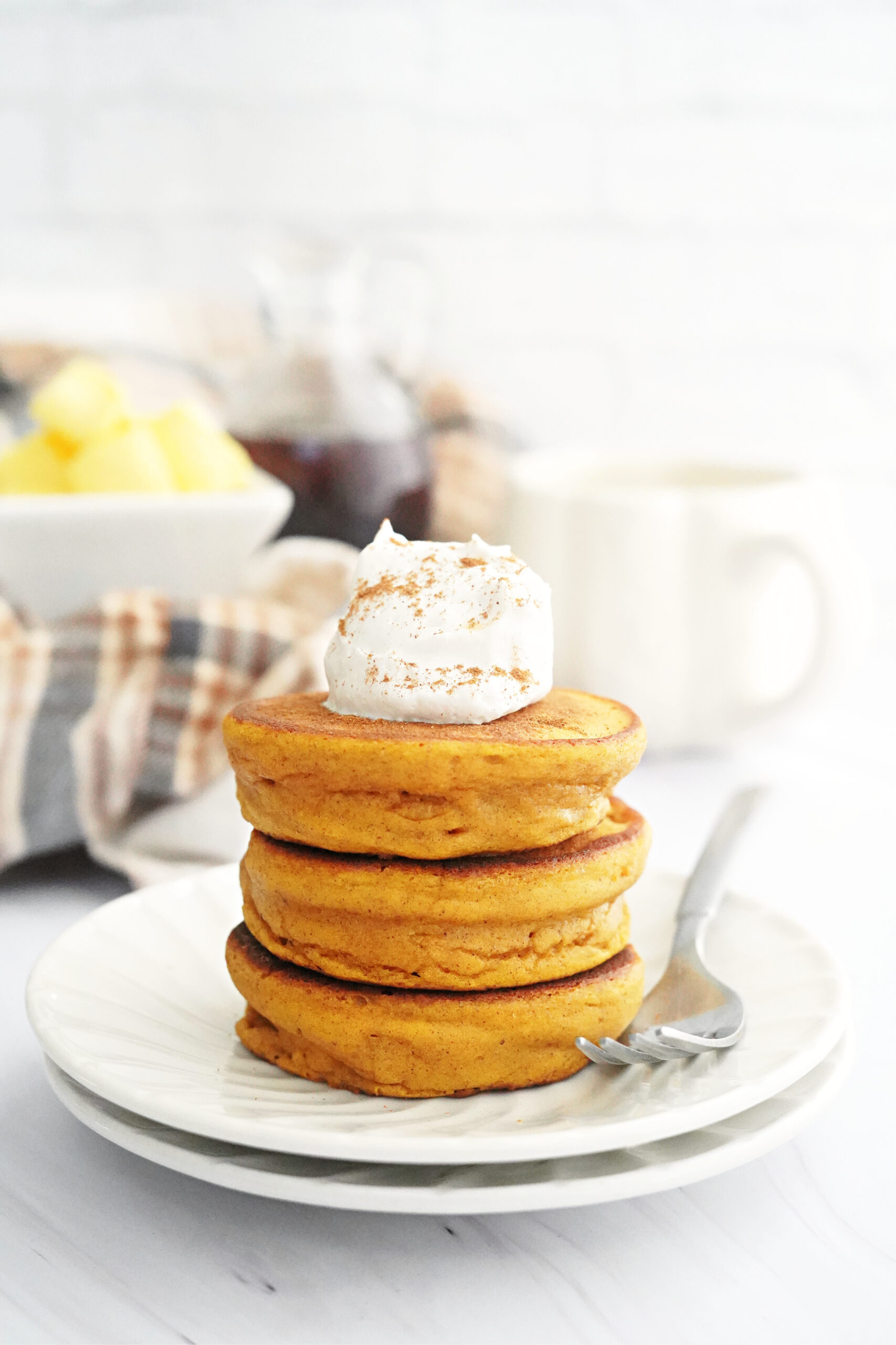 Super Fluffy Blender Batter Pumpkin Pancakes