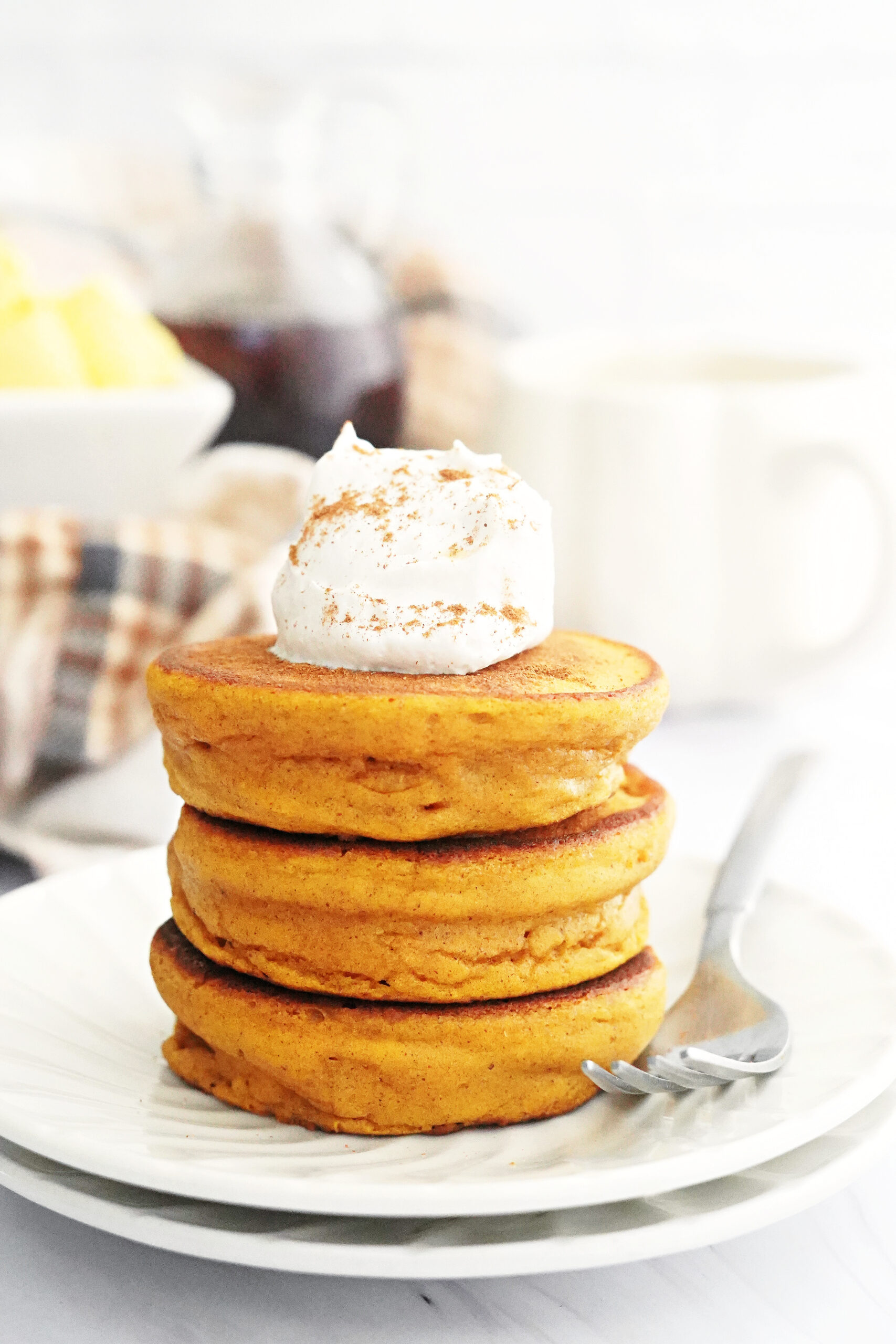 Super Fluffy Blender Batter Pumpkin Pancakes