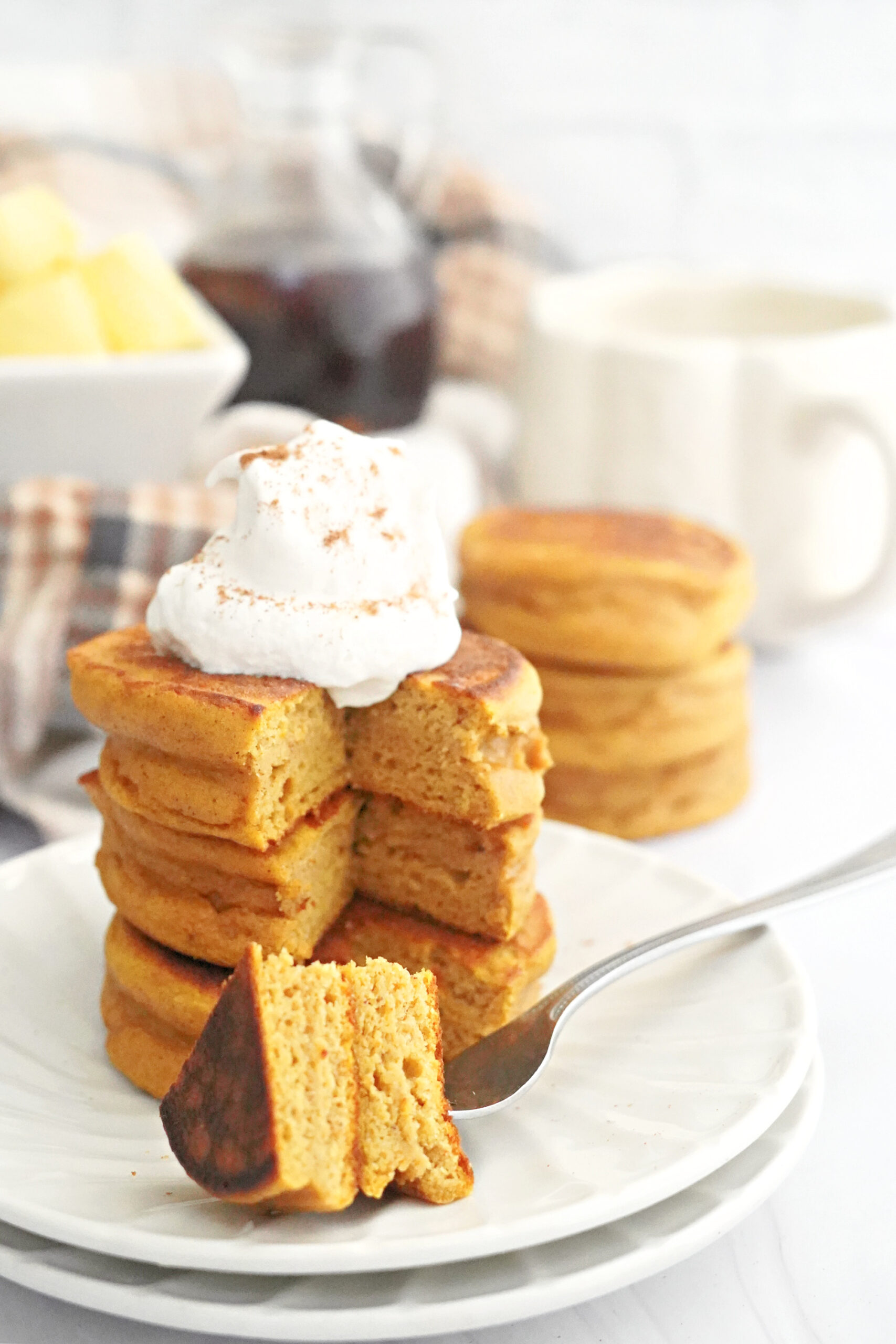 Super Fluffy Blender Batter Pumpkin Pancakes