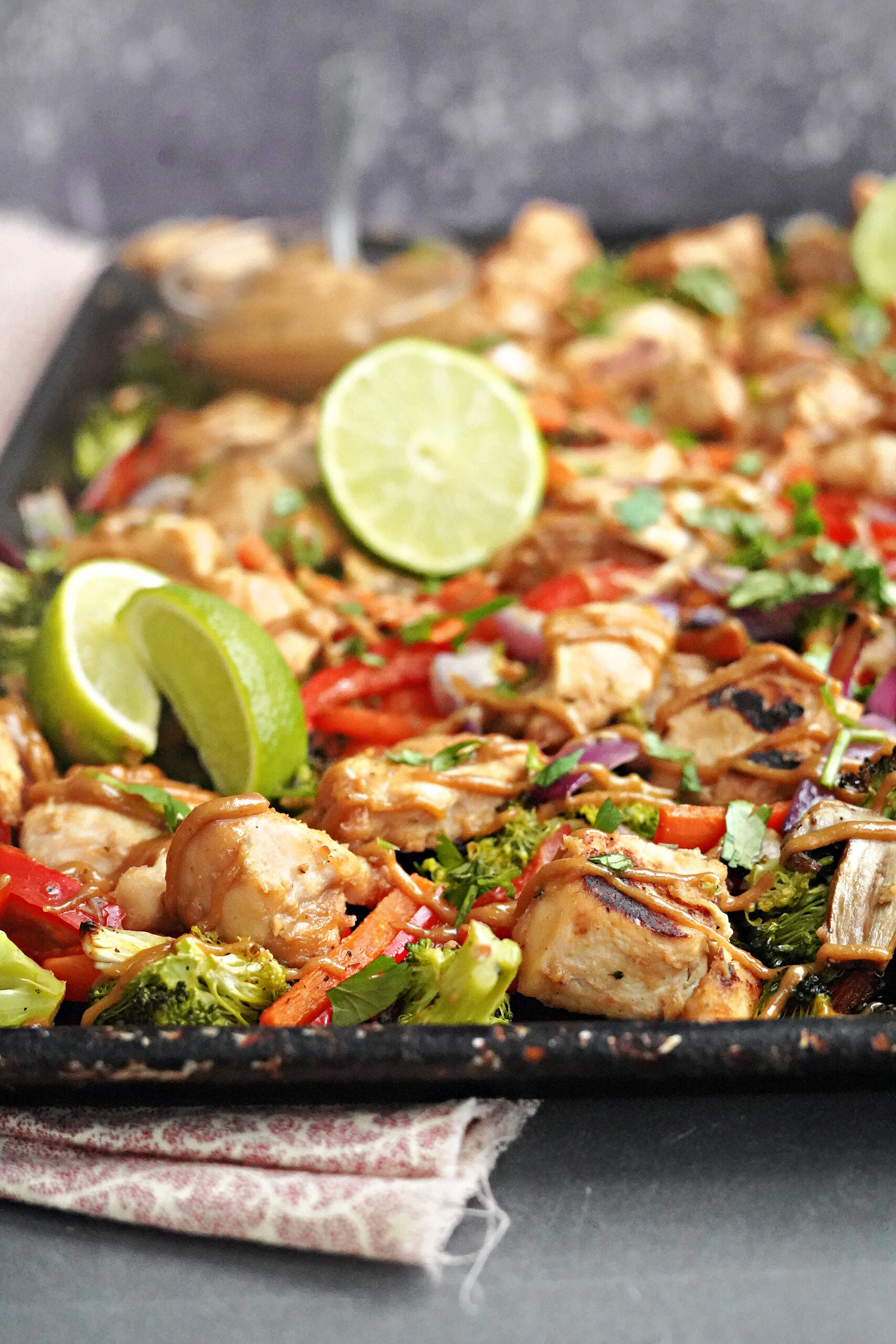 Quick & Easy Sheet Pan Thai Peanut Chicken Dinner