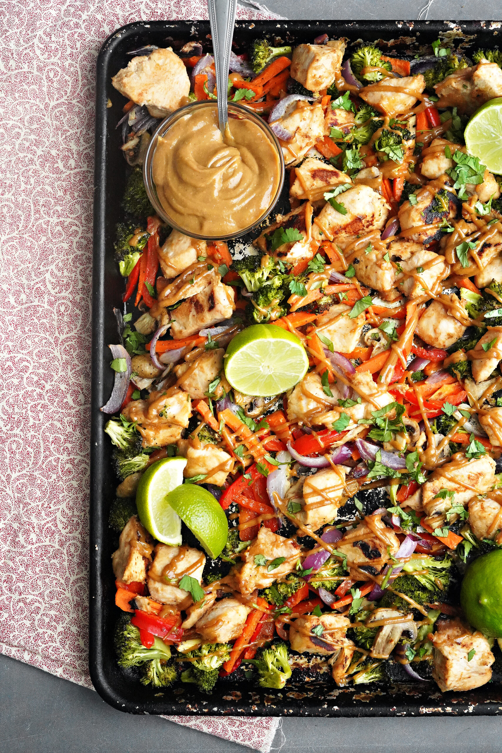 Quick & Easy Sheet Pan Thai Peanut Chicken Dinner