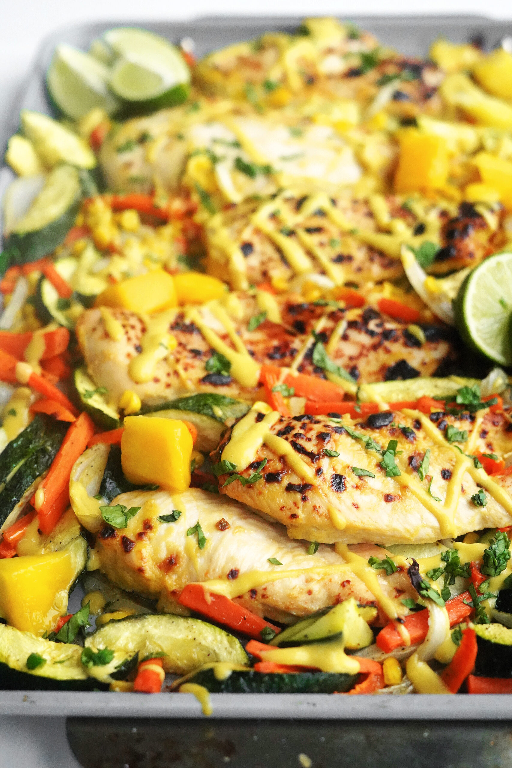 30 Minute Sheet Pan Mango Chicken