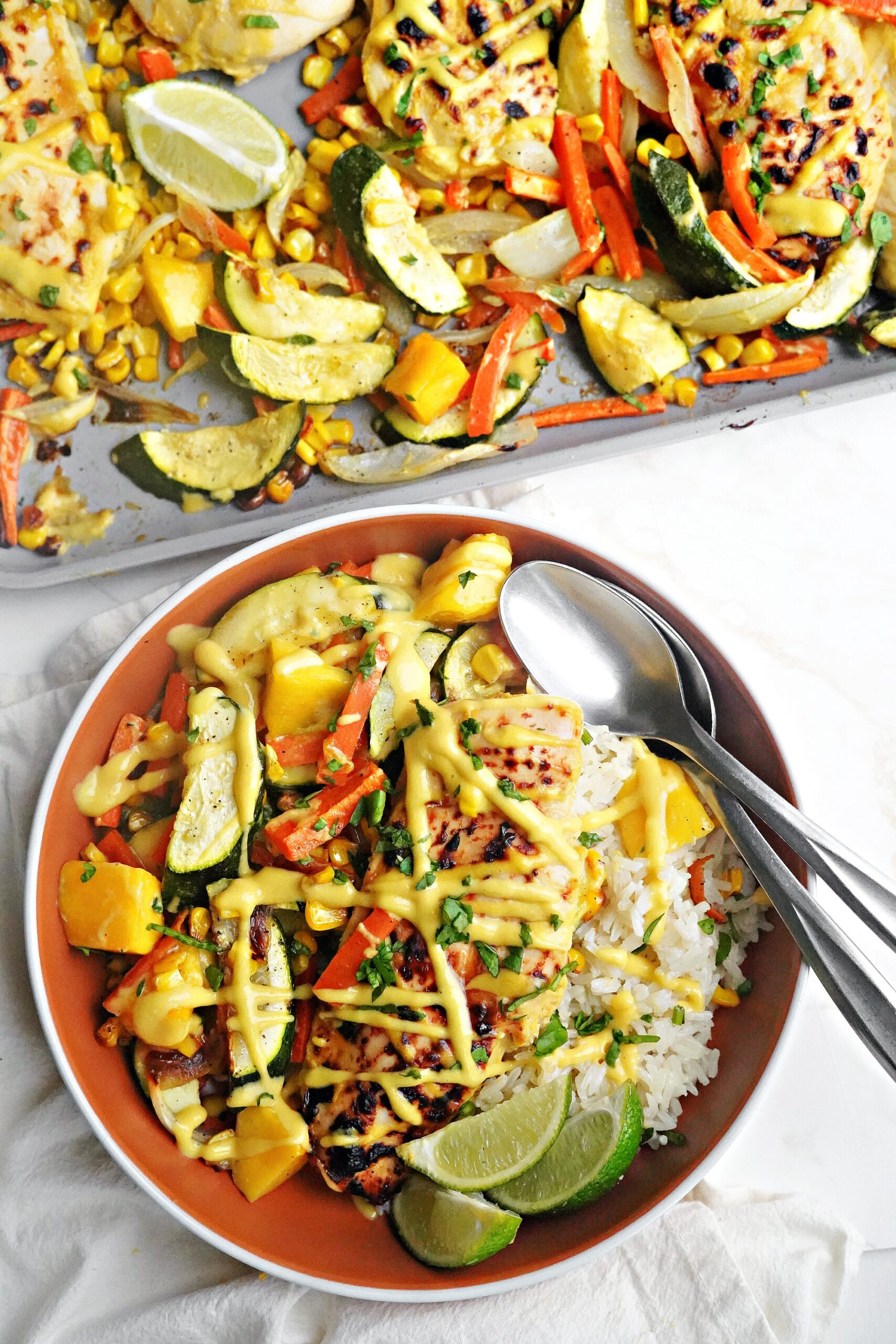 30 Minute Sheet Pan Mango Chicken