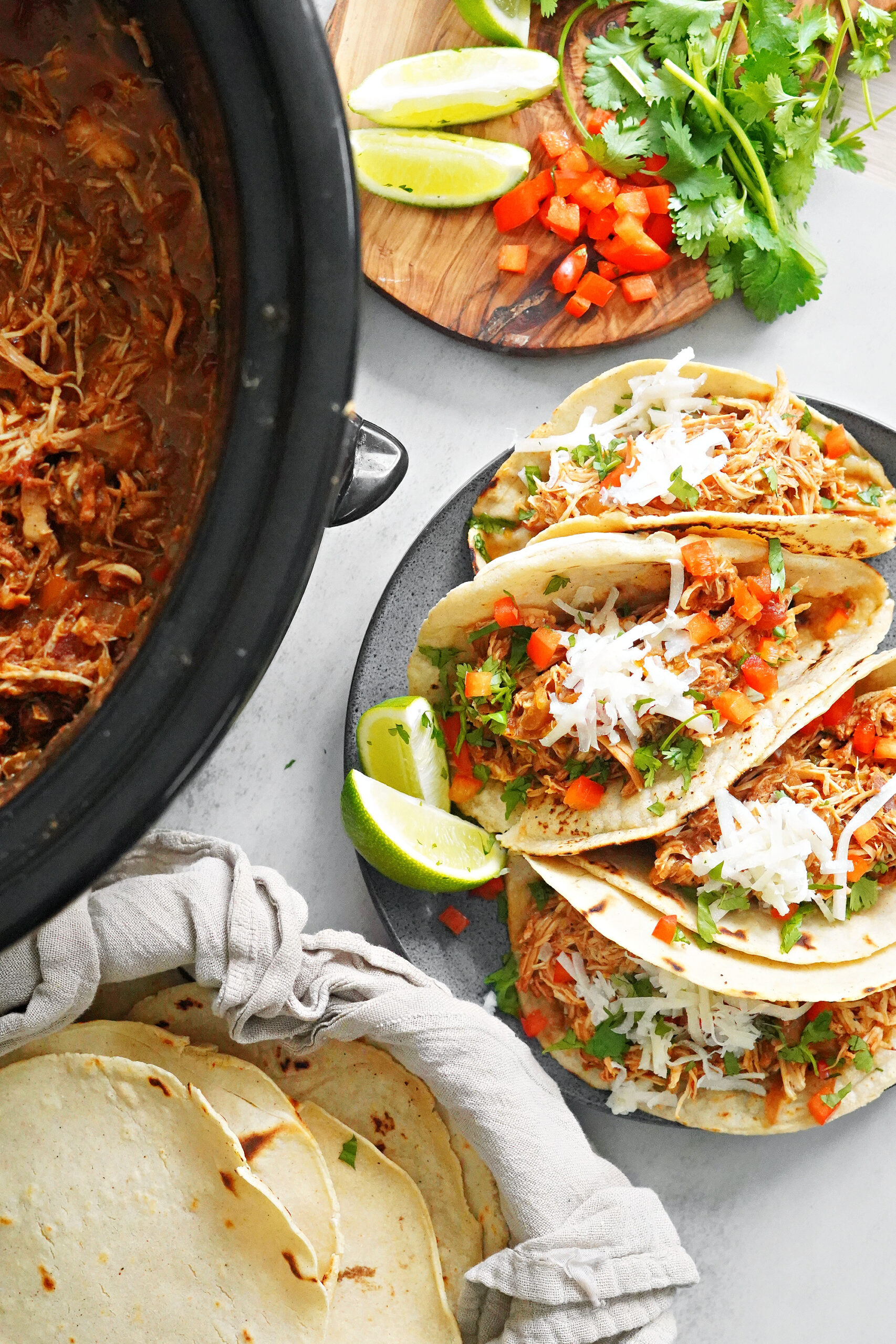 Fiber & Protein Packed Slow Cooker Chicken Tacos