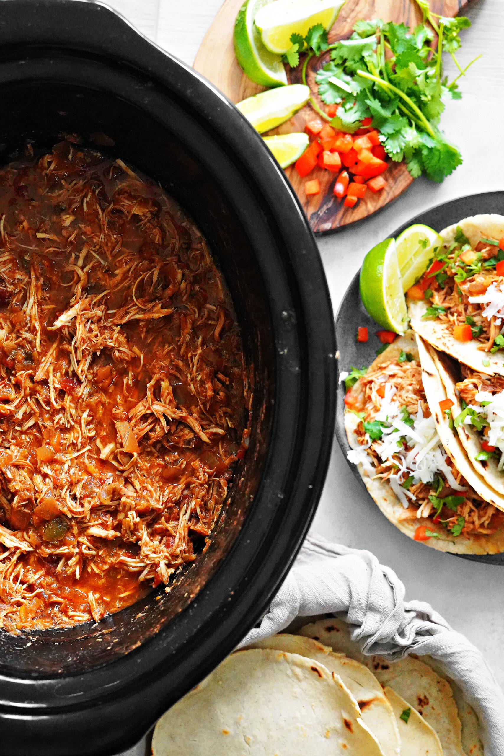 Fiber & Protein Packed Slow Cooker Chicken Tacos