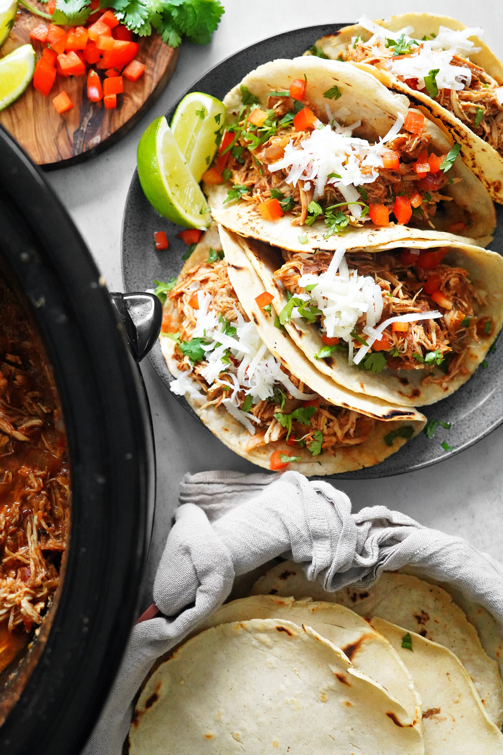 Fiber & Protein Packed Slow Cooker Chicken Tacos