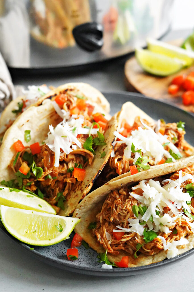 Fiber & Protein Packed Slow Cooker Chicken Tacos