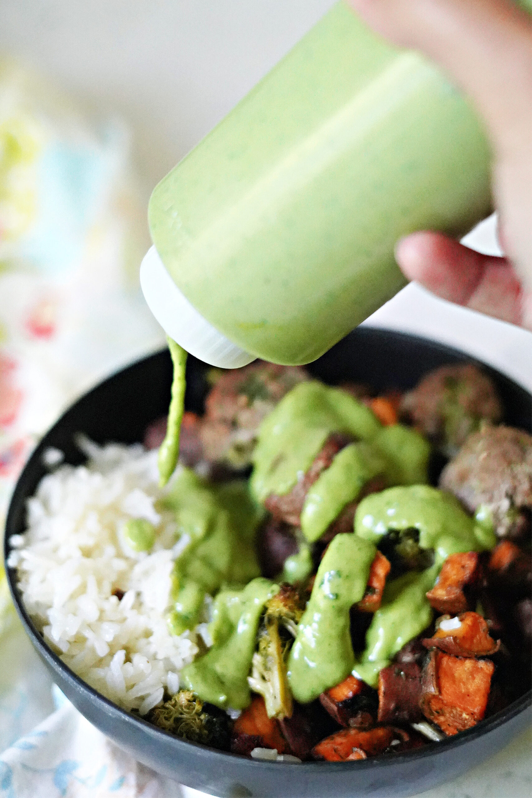 5 Minute Kid Friendly Green Goddess Dressing & Dinner Bowl Sauce