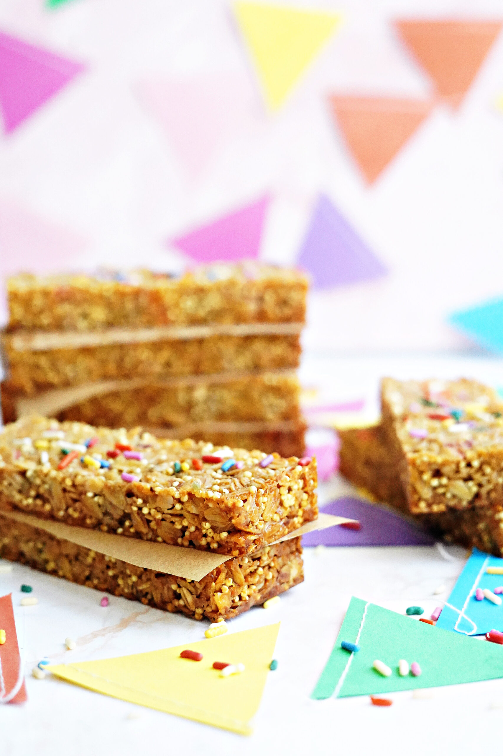 Real Food Cake Batter Granola Bars!