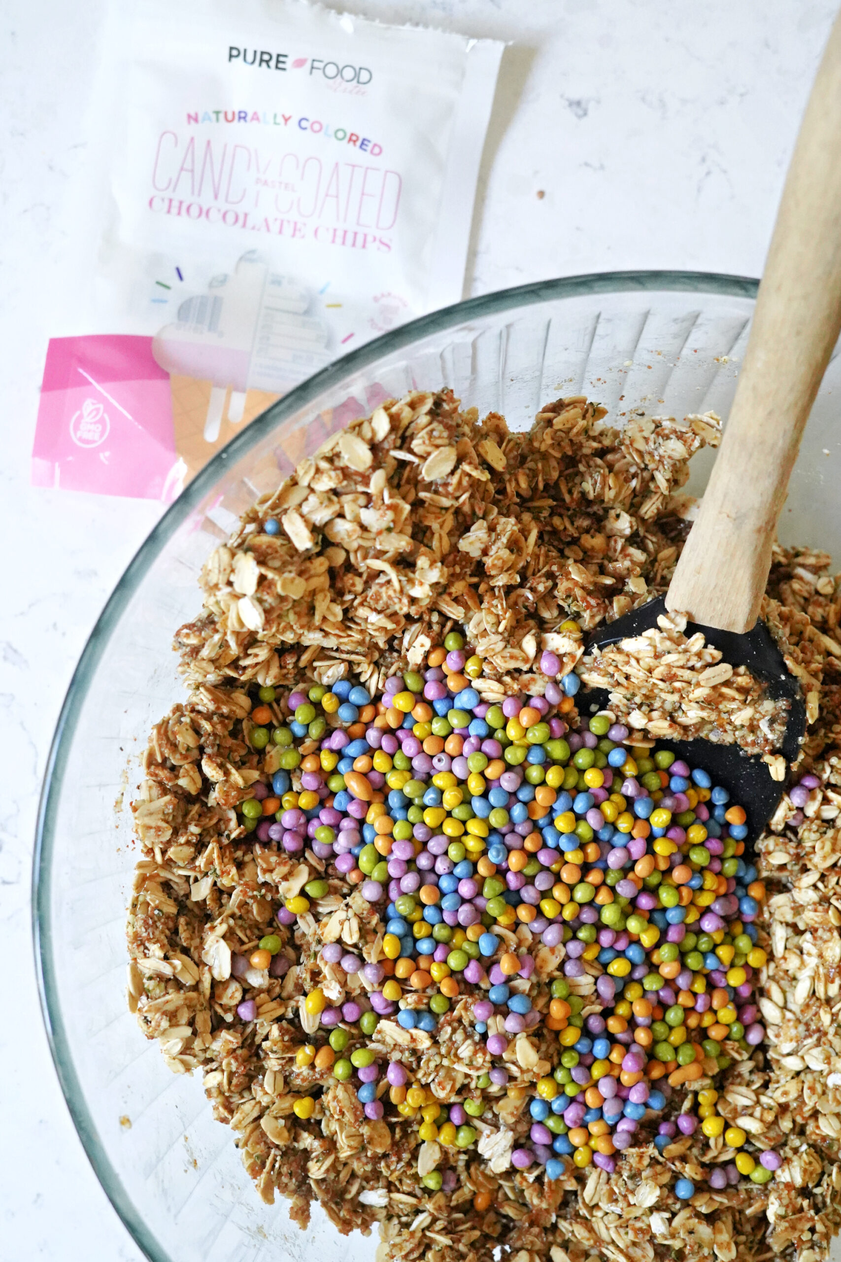 Naturally Dyed Monster Cookie Granola Bars!