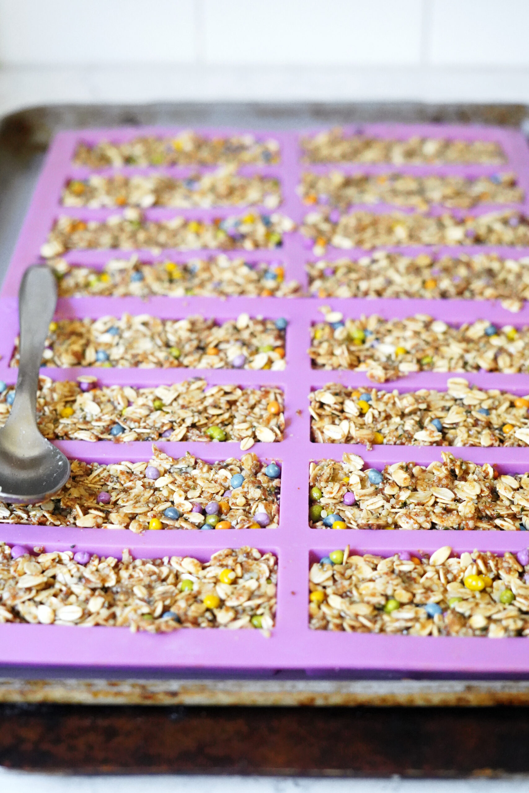 Naturally Dyed Monster Cookie Granola Bars!