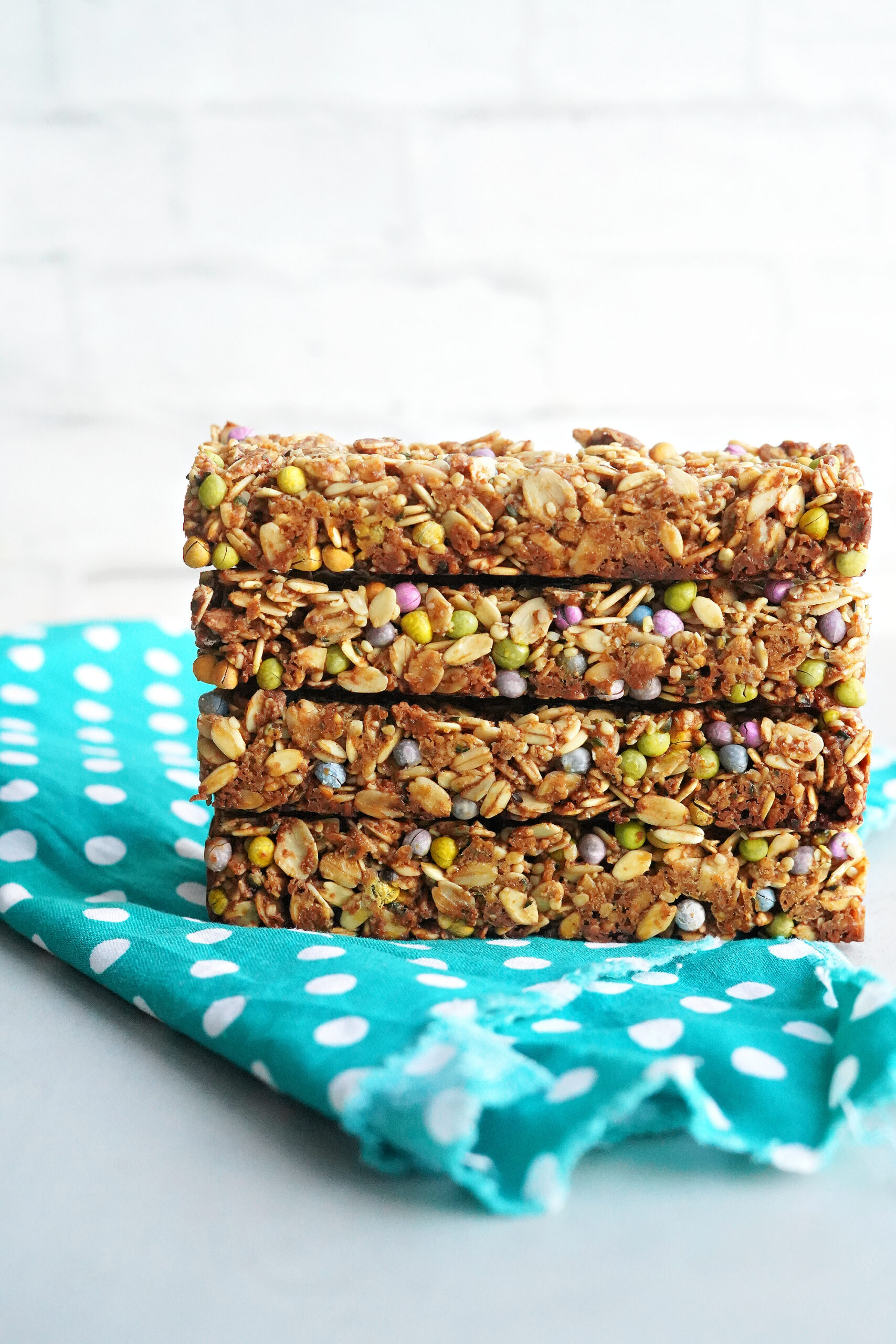 Naturally Dyed Monster Cookie Granola Bars!