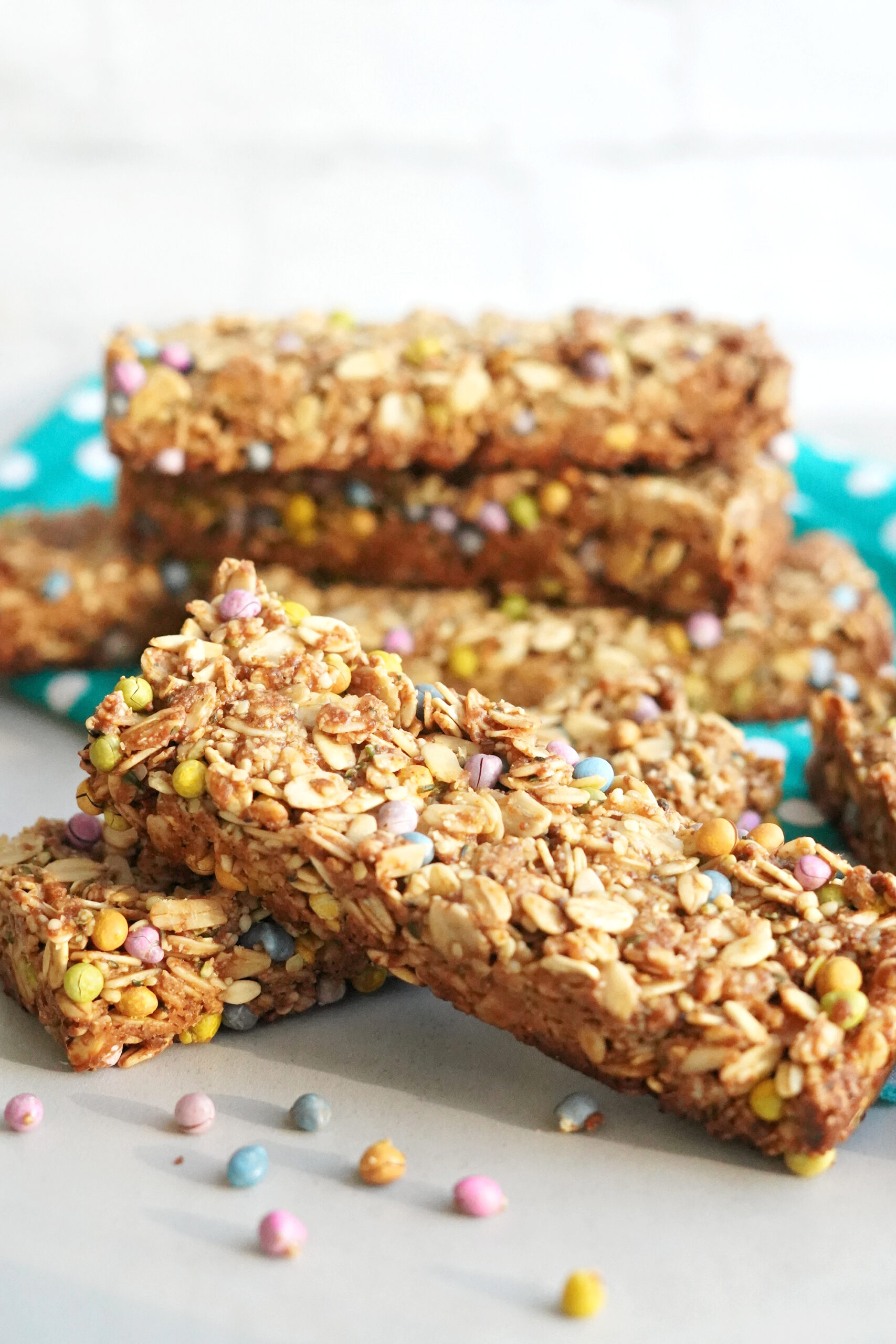 Naturally Dyed Monster Cookie Granola Bars!