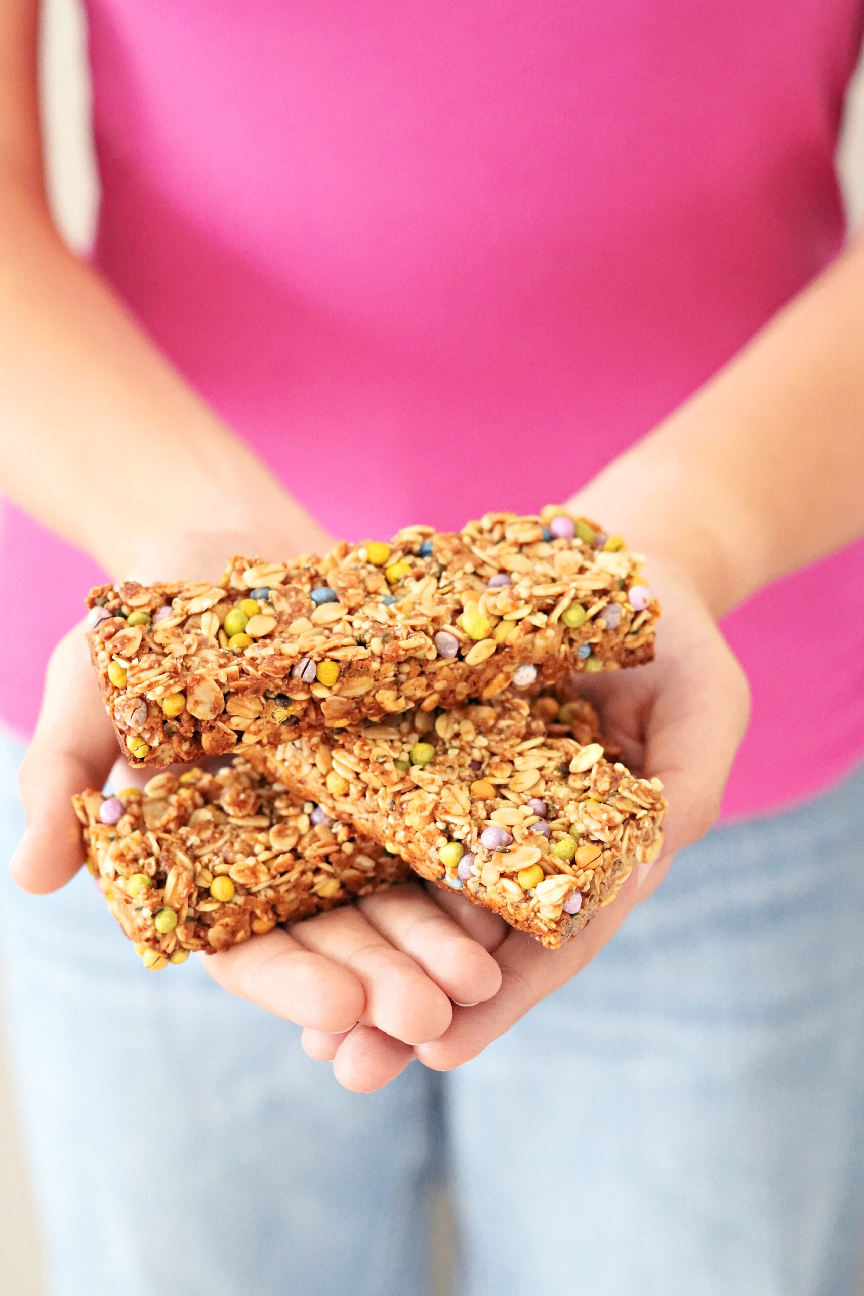 Naturally Dyed Monster Cookie Granola Bars!